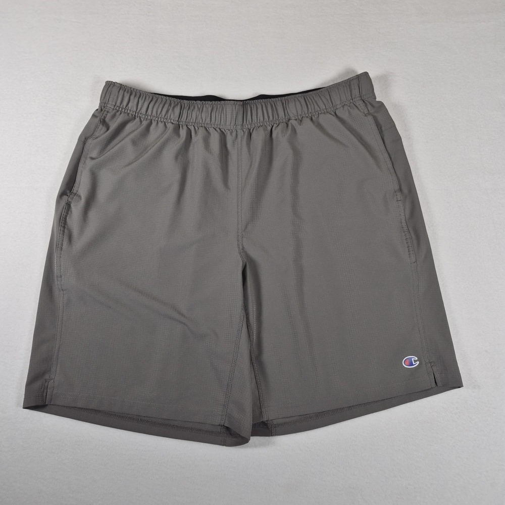 Champion Athletic Shorts Men's XL Gray Performance Elastic Waist Zipper Pocket